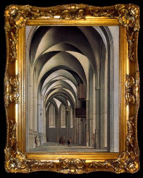 framed  Pieter Jansz Saenredam View of the ambulatory of the Grote or St. Bavokerk in Haarlem, ta009-2